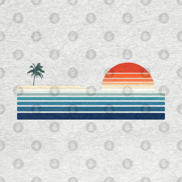 Minimalist, Geometric Retro Ocean Sunrise II by Insightly Designs